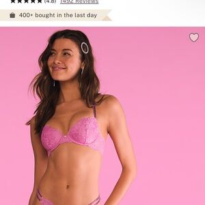 VS Lace Underwire Bra in Pink